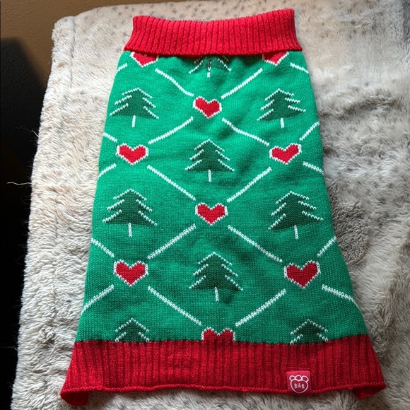 Boots & Barkley Holiday Dog Sweater Large Green Red - Picture 2 of 8